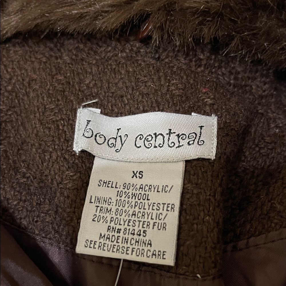 Vtg Forever 21 Embroidered Brown Cropped Jacket with faux Fur Collar XS - Picture 6 of 7